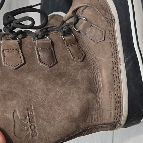 Sorel Mens 40179 Leather Insulated Line Duck Rubber Winter Boots Shoes Sz 9 - Picture 13 of 13